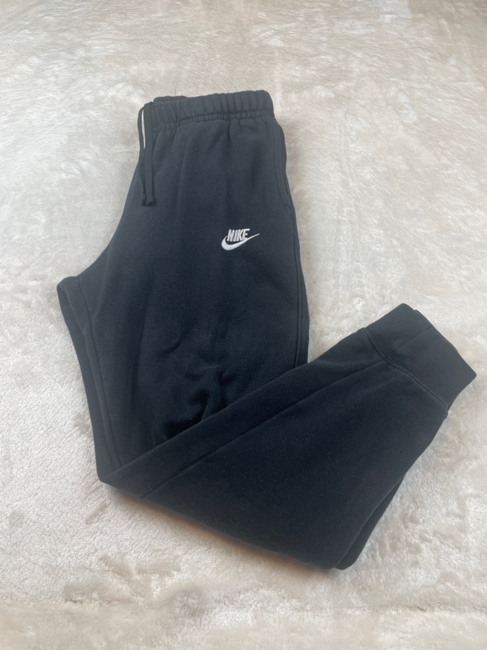 Nike Black Jogger Sweatpants with White Swoosh